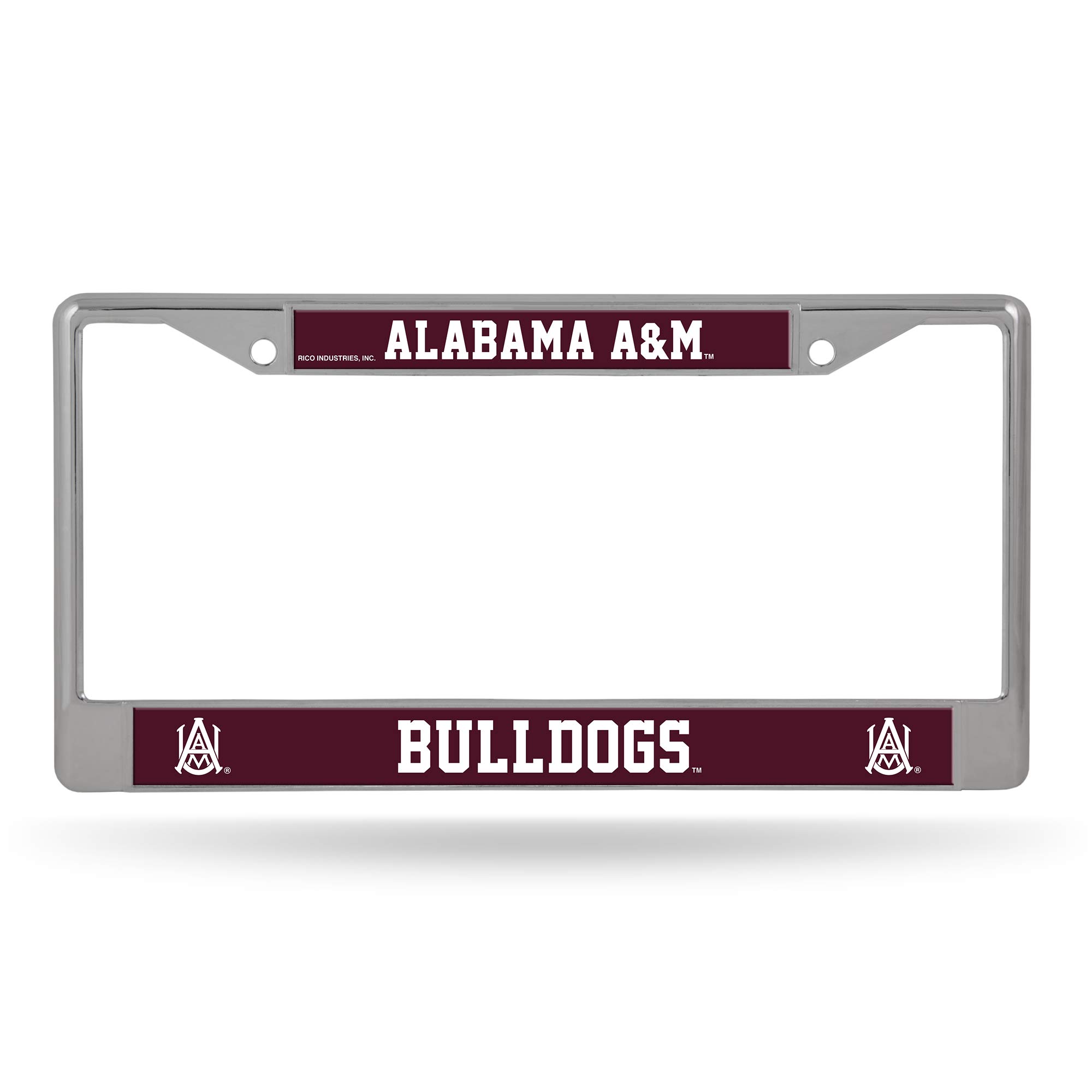 Rico Industries Standard Chrome License Plate Frame, Alabama A&M Bulldogs 6 x 12.25-