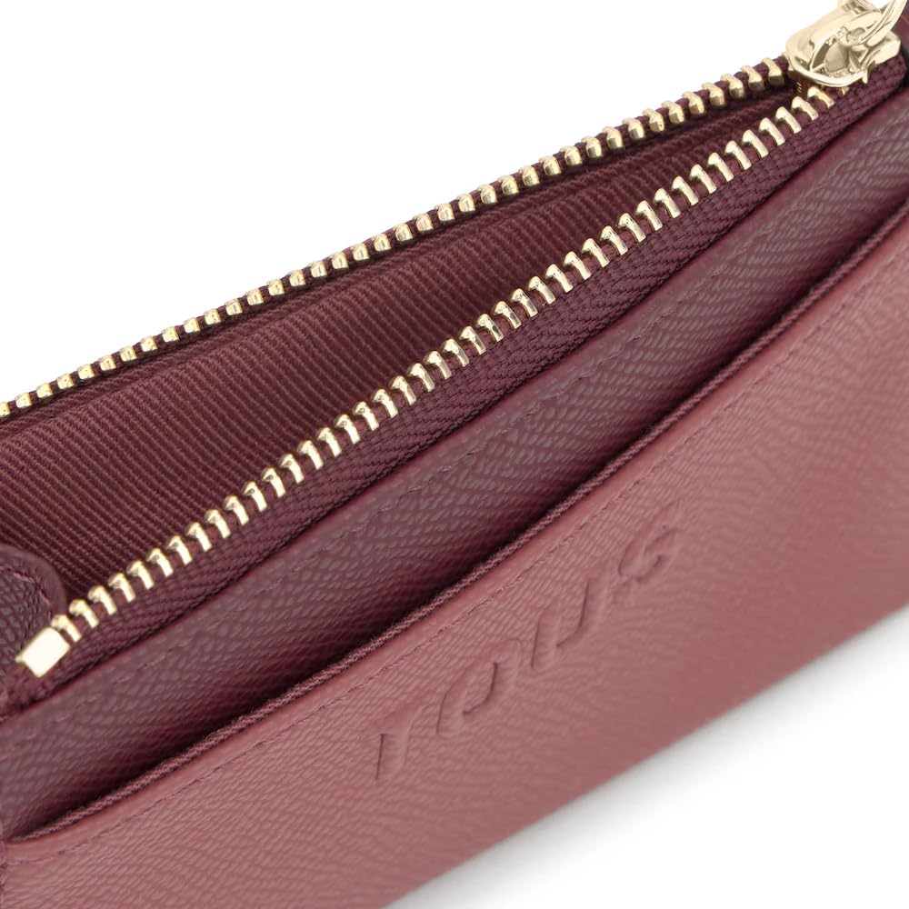 TOUS Audree Saffiano 2002361521 bordowy portfel na karty