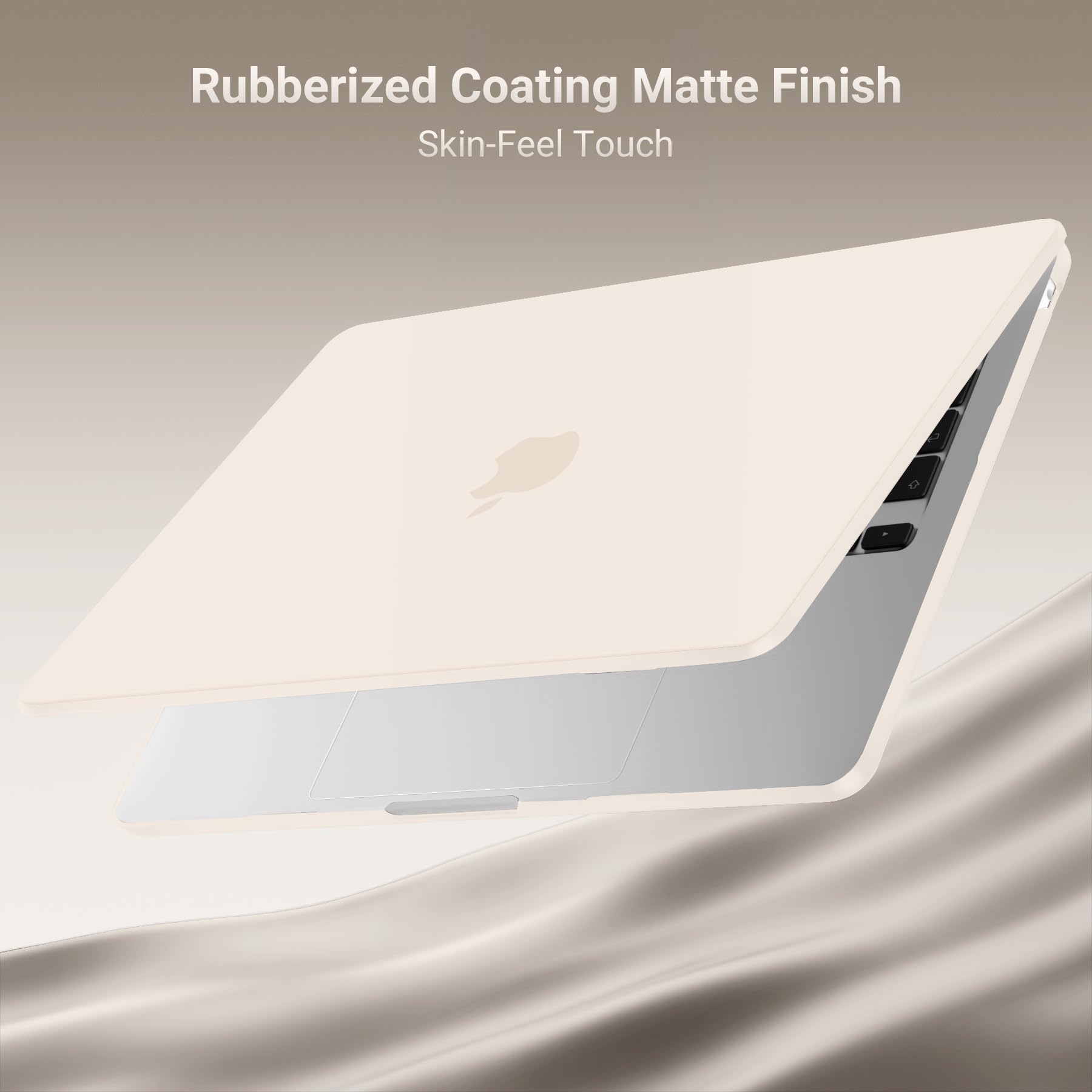 MOSISO Etui kompatybilne z MacBook Air 13 cali, M4, M3, M2, 2025, 2024-2022, A3240, A3113, A2681, twarda obudowa i osłona klawiatury, folia ochronna na wyświetlacz i worek do MacBook Air 13,6", beżowe
