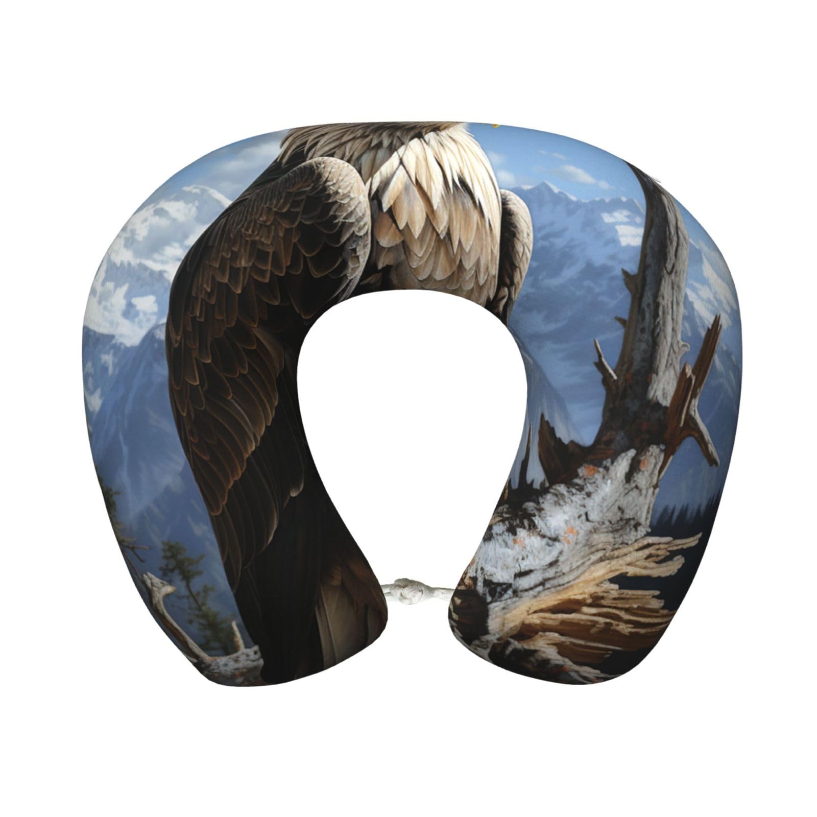 FekiLoot Travel Pillow for Sleeping, A Lone Eagle Travel Neck Pillow Comfortable U Shape Memory Foam Neck Rest Support Portable Travel Accessories Suitable for Airplane Car Office
