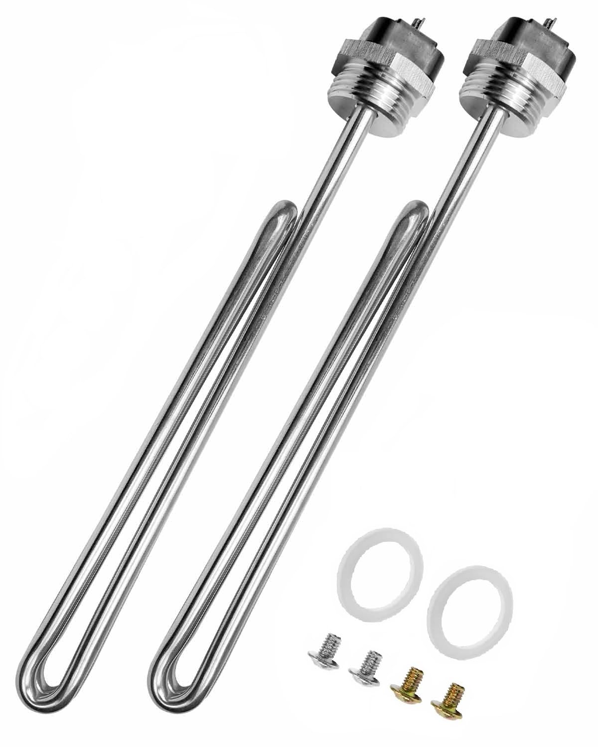 02582 Water Heater Element Fit for A.O.Smith GE Kenmore Maytag Whirlpool, 4500W 240V Foldback Heating Elements Screw-in Low Watt Density, 2 Pack