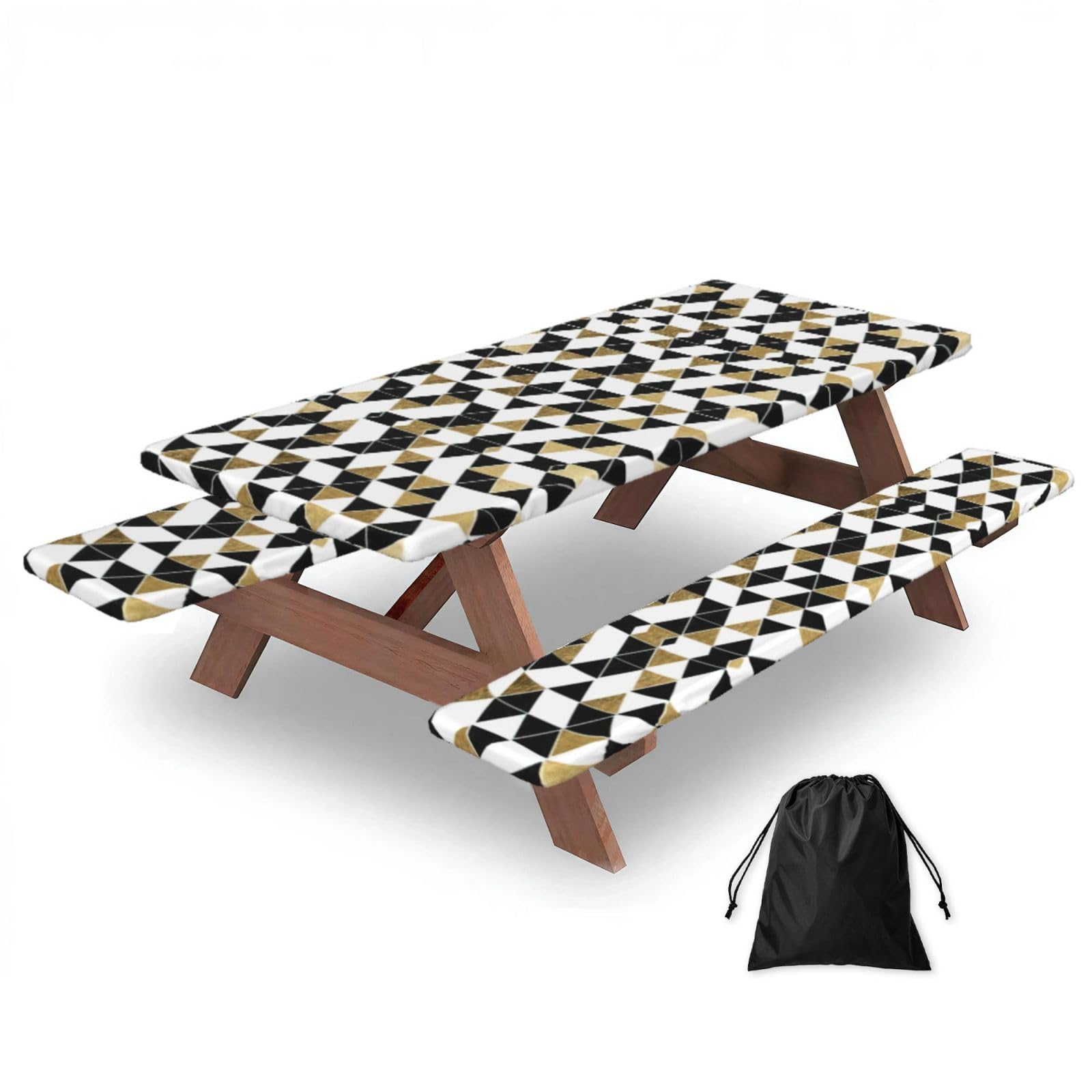 Mantel de mesa con fundas de banco ideal para tus escapadas de camping y viajes