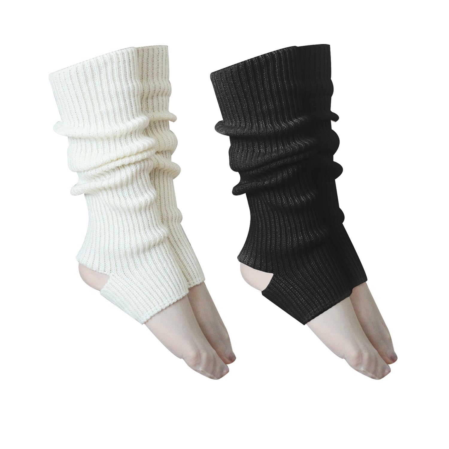 MAXQUU 2 Pieces Of Women's Stockings, White Foot Warmers, Leg Warmers, Winter Warm Socks, Suitable For Ballet Skating