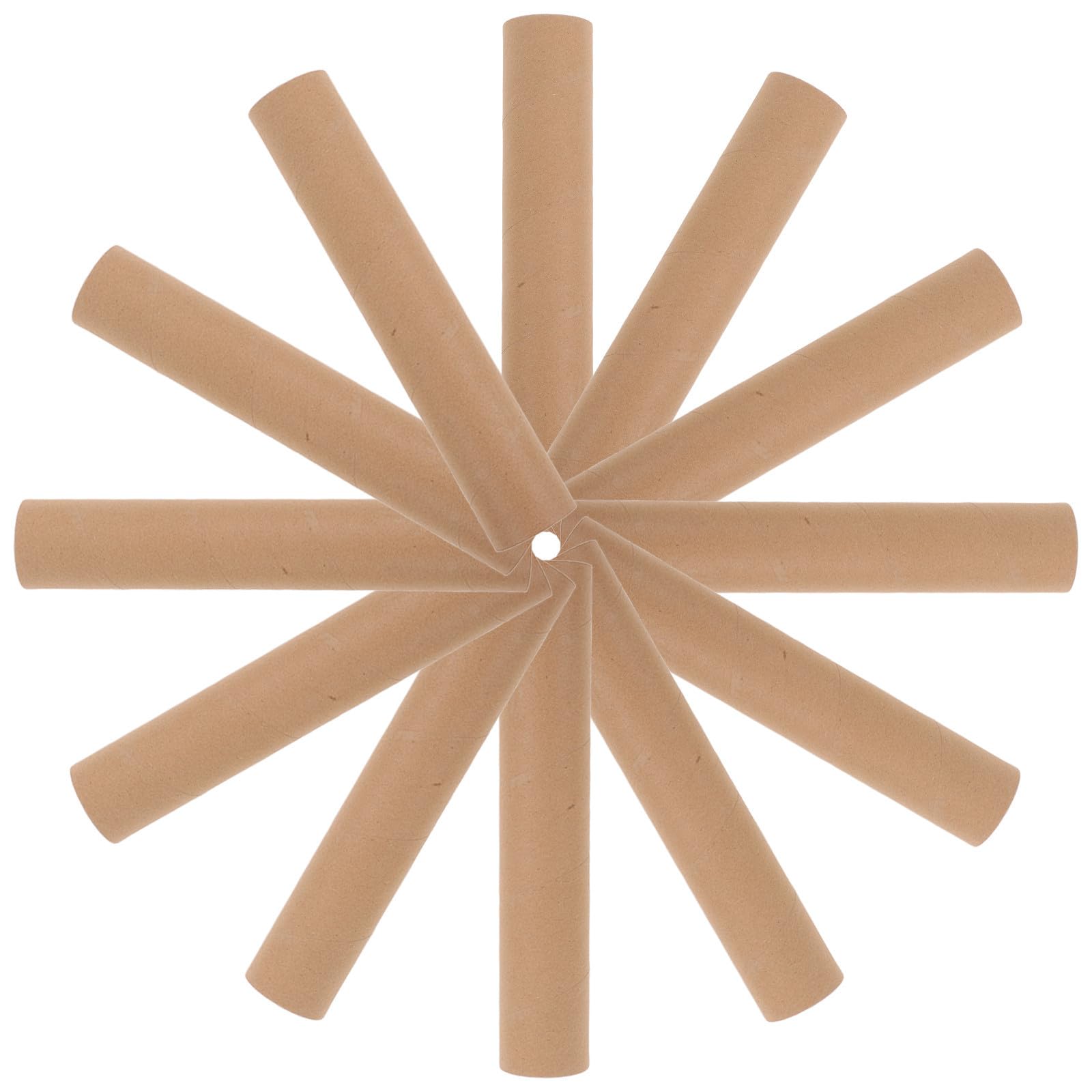12 Piezas Tubos de Papel Kraft con Tapas Plásticas Marrón