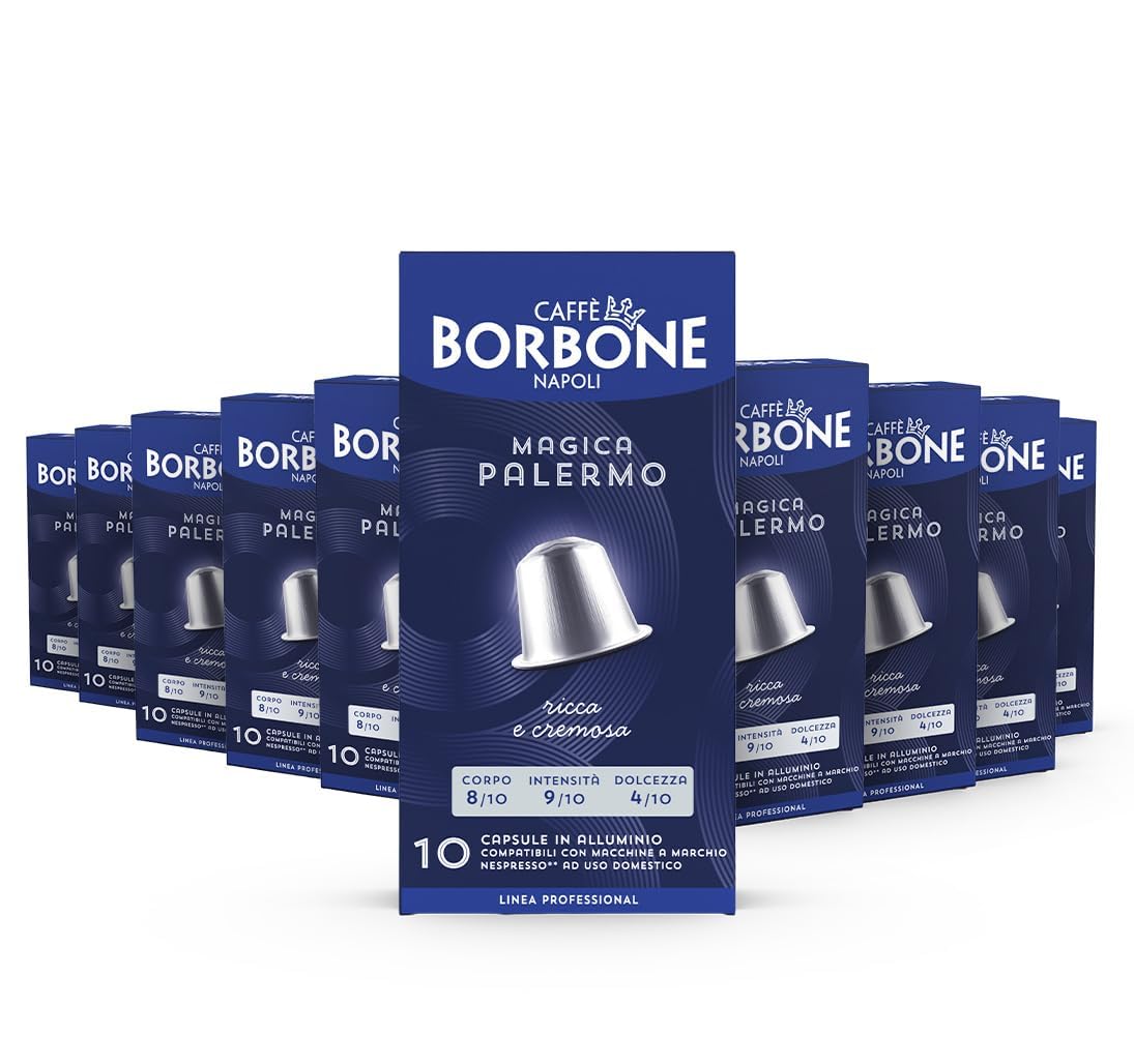 Caffè Borbone Mezcla de Café Magica Palermo 100 Cápsulas Compatibles Nespresso