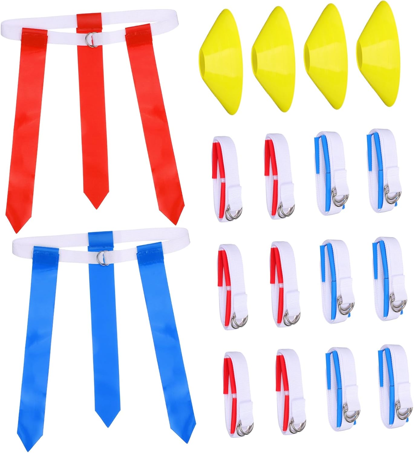 16Pcs Flag Football Training Set Belts Cones Durable Football Accessories for Adults for Sports Teams and Conditioning