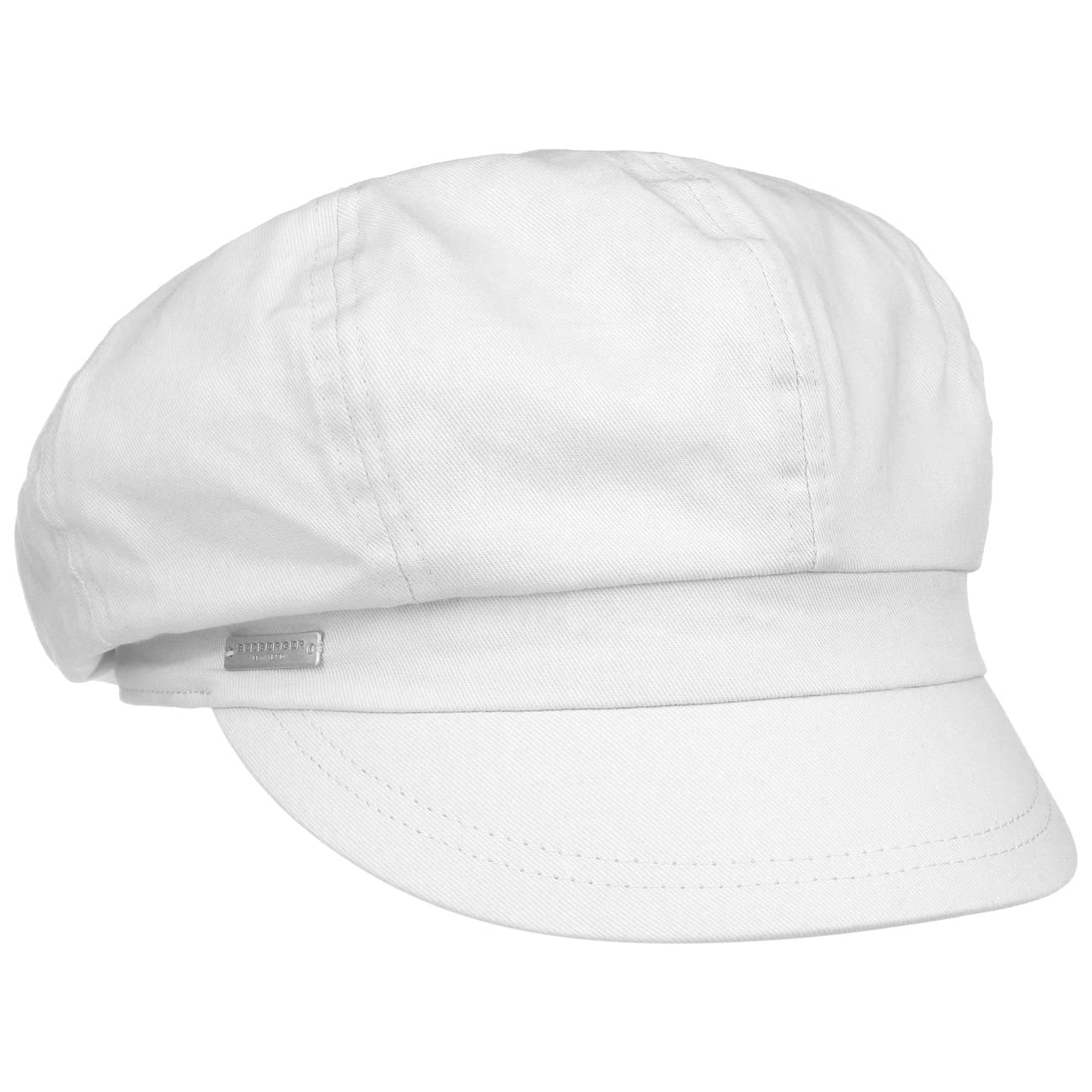 Seeberger Azalee Newsboy Cap Women - Cotton Summer with Peak, Lining Spring-Summer - One Size White