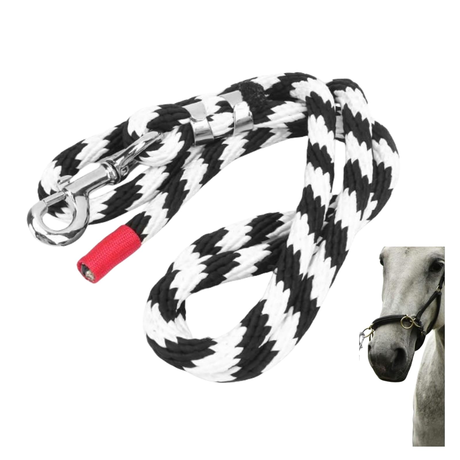 Correas De Cuerda Para Caballos, Correas De Cuerda Para Caballos, Correas De Vaquero Con Ganchos De Aleación Más Gruesos Para Caballos, Perros Medianos A Grandes(4m)