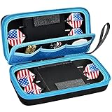 ALKOO Dart Case Holder Bag for 6 pcs Steel and Soft Tip Darts Set, Storage Organizer Holds 6 Darts and Tips, Shafts and Flights Accessories (Cases Only) (Blue, Holds 6 darts)