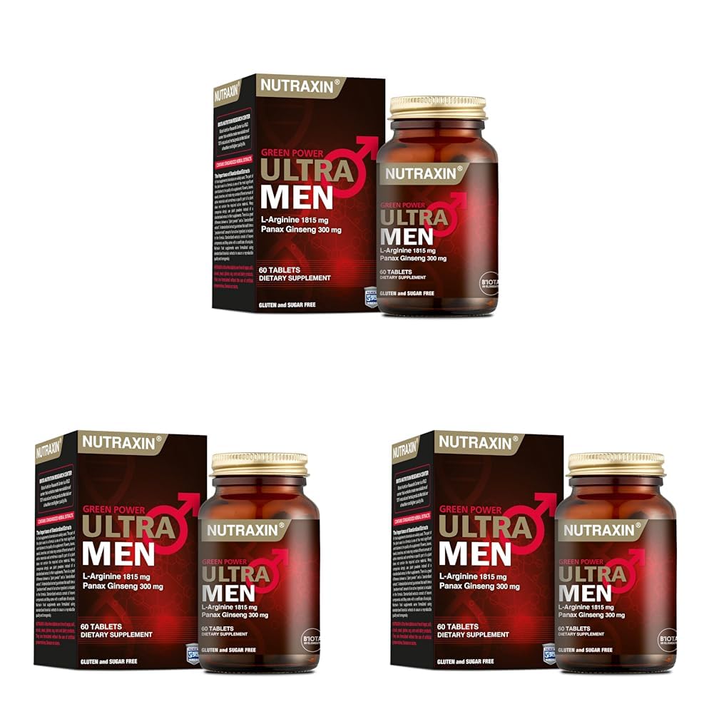 Nutraxin Green Power Ultra Men L-Arginine 60 Tablet Takviye Edici Gıda (3 paketi)