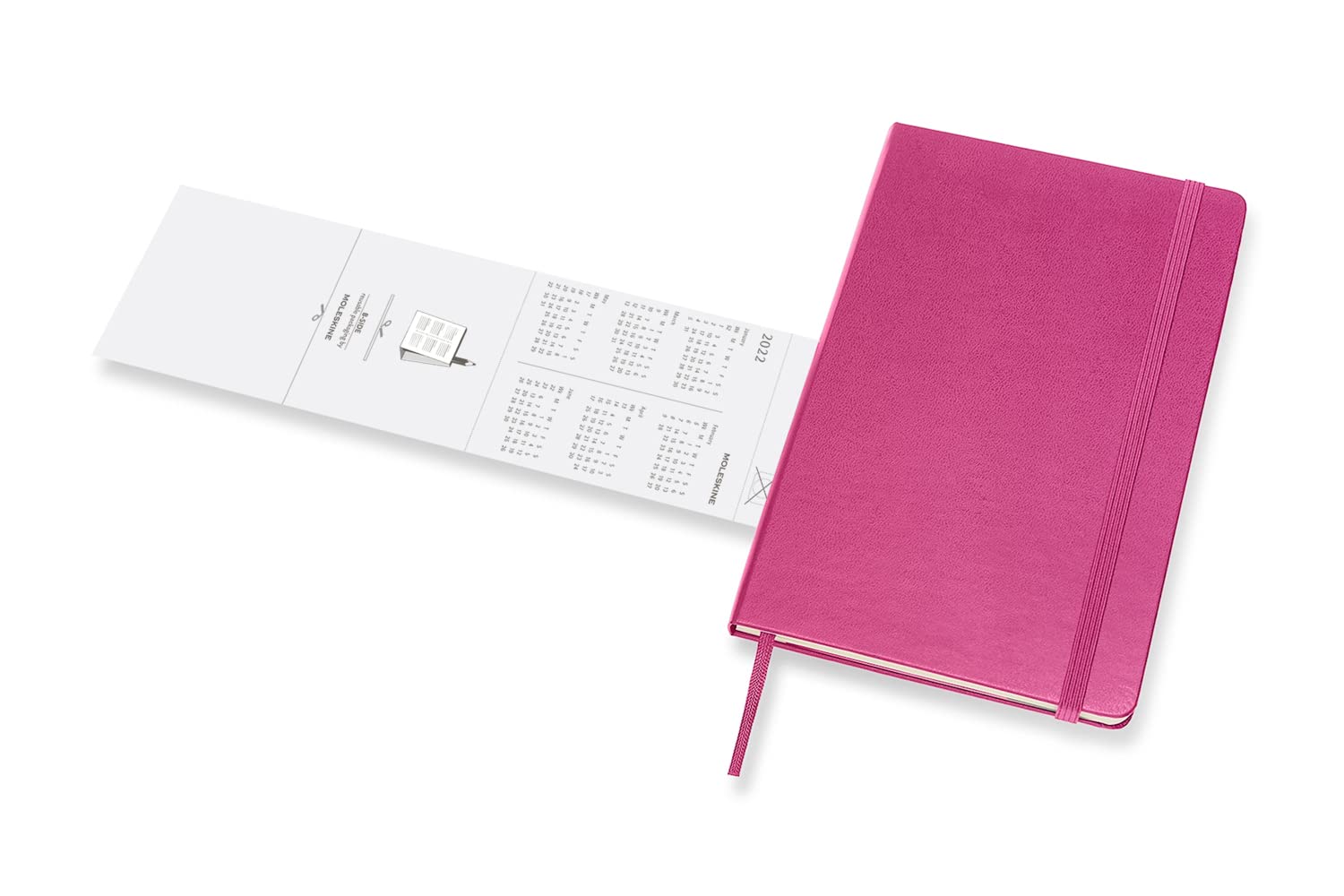 Moleskine - Agenda Settimanale 18 Mesi, Agenda Settimanale 2021/2022, Weekly Notebook con Copertina Rigida e Chiusura ad Elastico, Formato Large 13 x 21 cm, Colore Rosa Bouganvillea, 208 Pagine