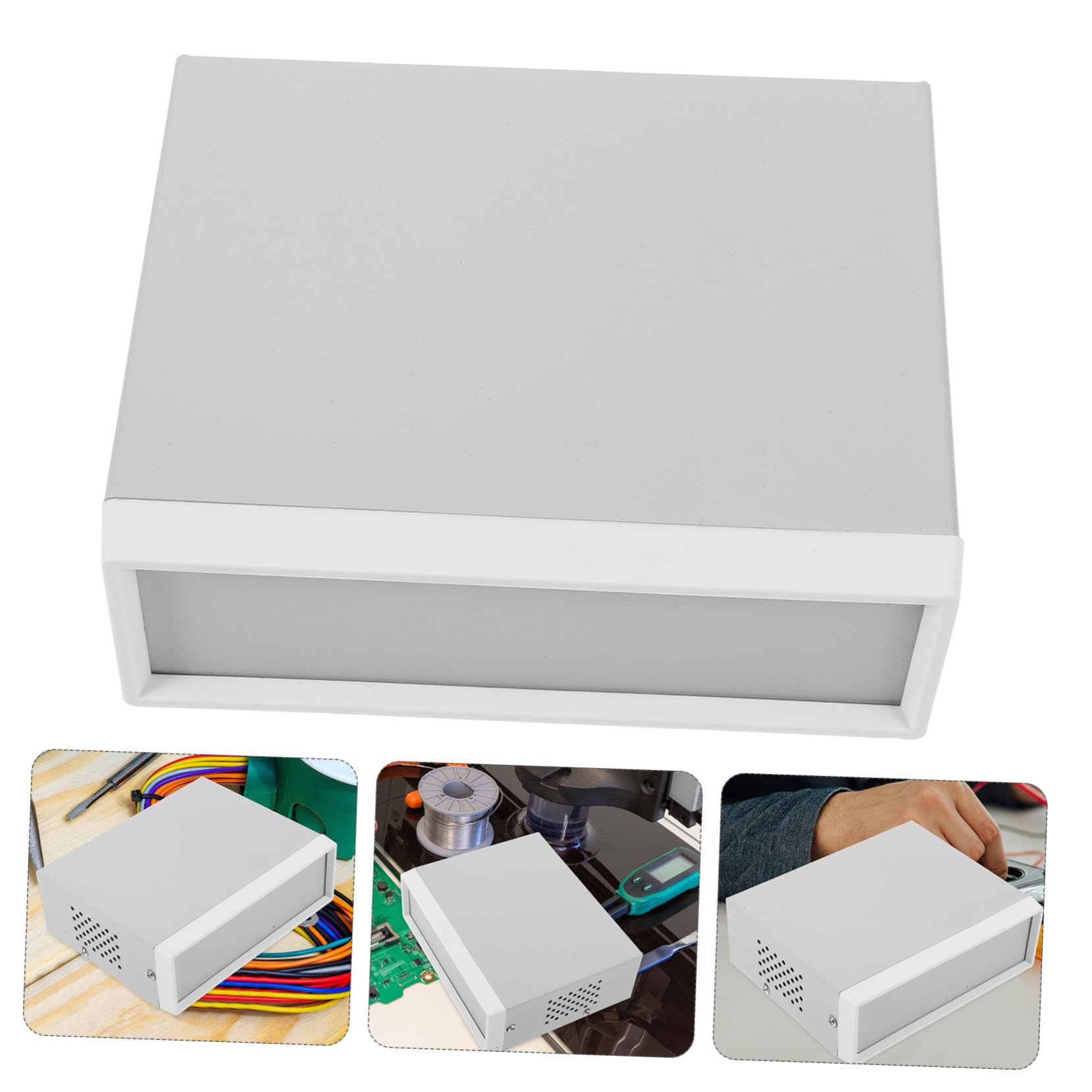 jojofuny Scatola di Derivazione in Ferro Elegante e Robusta per Progetto Elettrico Pannello Metallico Beige, Custodia Resistente per Uso Fai-da-te e Elettronica