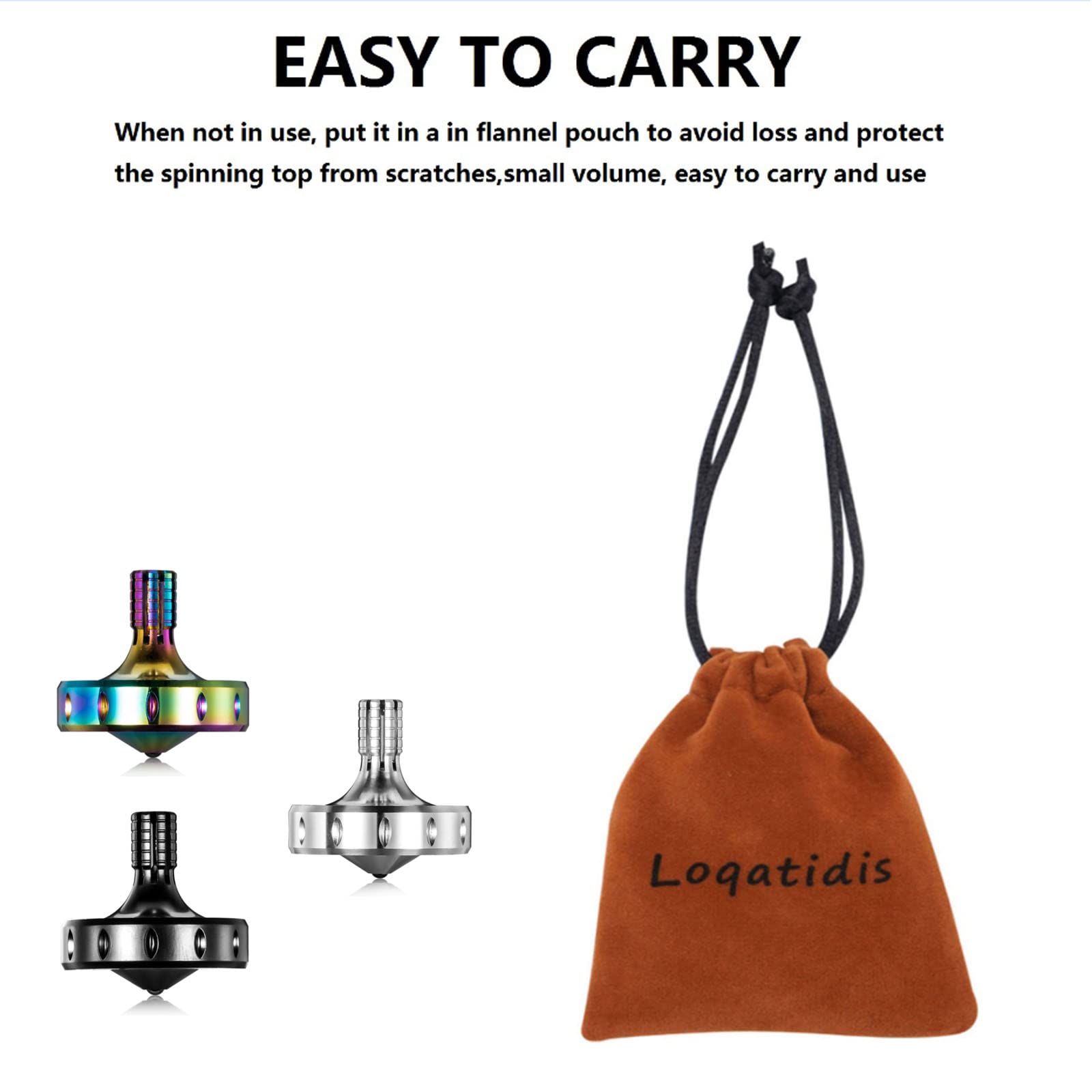 Precyzyjna metalowa bączek zabawka Spinning Top, doskonale wyważony, gładki obrót, długi czas wirowania, łatwo więcej niż 10 minut, przenośne zabawki EDC 3PCS-S+C+K