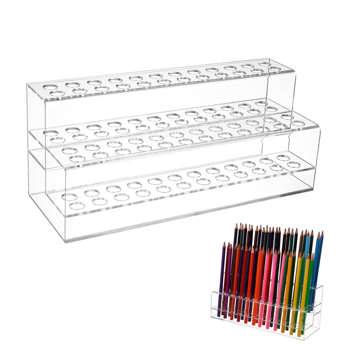 Alipis Portapenne da Scrivania 48 Slot in Plastica Durevole 94X41X35 Pollici Porta Pennelli e Matite per Casa e Studio Multifunzione