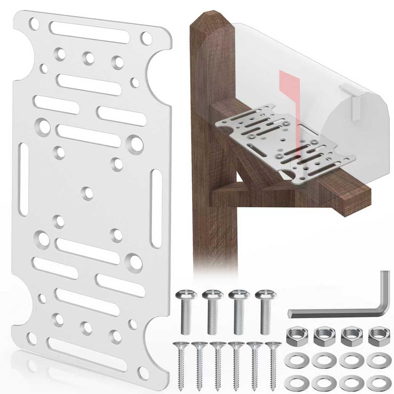 Photo 1 of Mailbox Mounting Bracket, Heavy-Duty Plate for Post Mount Mailboxes Compatible with Mail Boss, Architectural MAILBOXES, Gibraltar, hykolity, ShoppingOnBed, adoorn