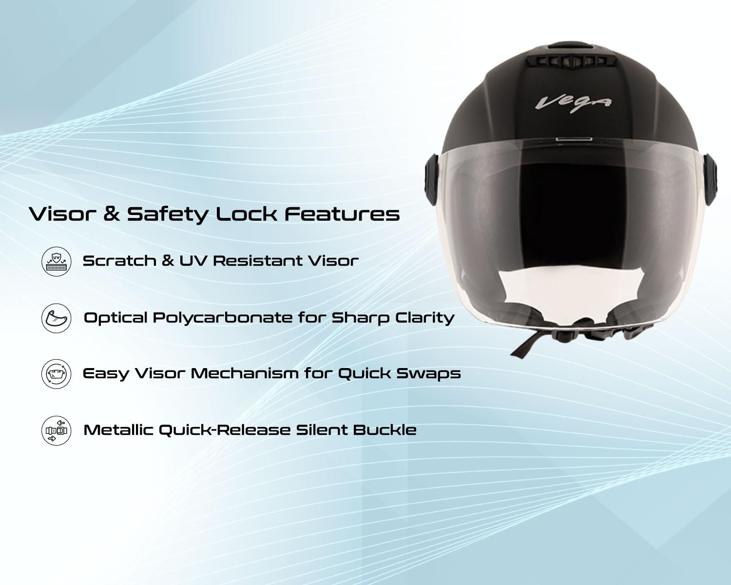 Vega Aster Dx Dull Black Helmet-L - Image 4 thumbnail