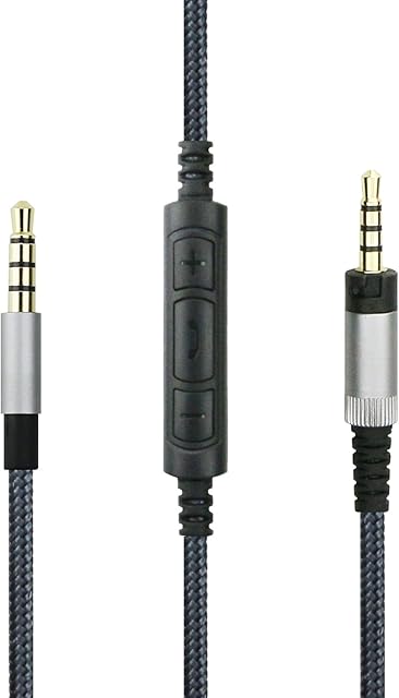 Replacement Cable Compatible with Sennheiser HD4.40, HD 4.40 BT, HD4.50, HD 4.50 BTNC, HD4.30i, HD4.30G Headphone, Remote Volume & Mic Compatible with Samsung Galaxy Xiaomi Huawei Android