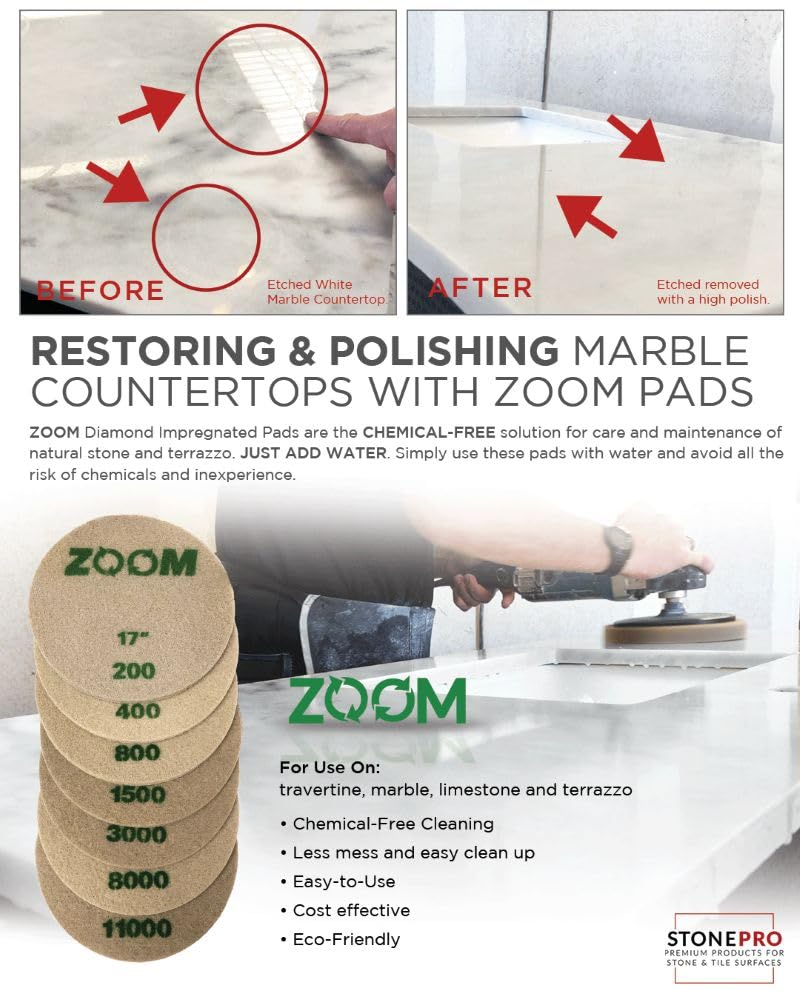 Stone Pro Zoom Pads (800 Grit, 7")