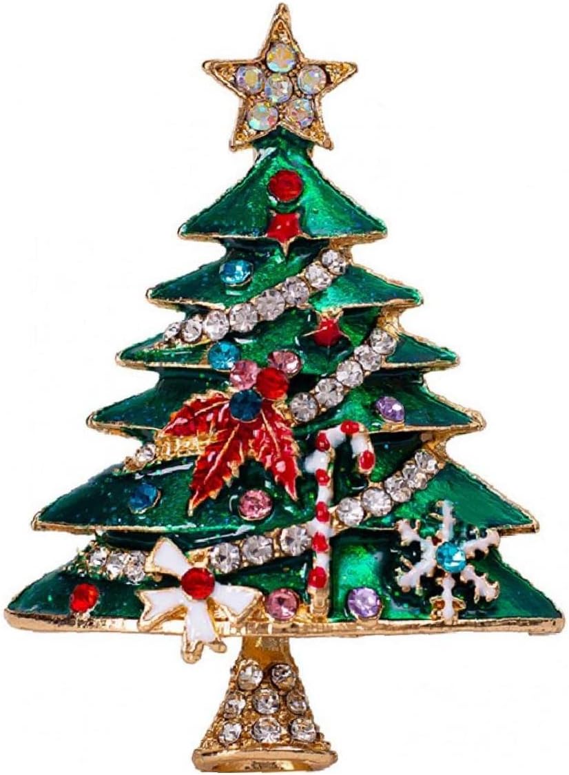 クリスマスエナメルブローチ（グリーン）