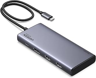 UGREEN Revodok USB-C Hub Docking Station, 3 Screen Output, HDMI x 2 + DP, Up to 4K @ 60Hz Output, 10Gbps, USB C & A, High Speed Data Transfer Port, PD3.0, 100W Rapid Charging, Compatible with Laptops,