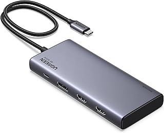 UGREEN Revodok Pro 308 Triple Display Docking Station USB C Hub 2HDMI DP(4K@60Hz Max. ), 10Gbps 4*USB Ports(2*USB A & 2*USB C), PD 100W