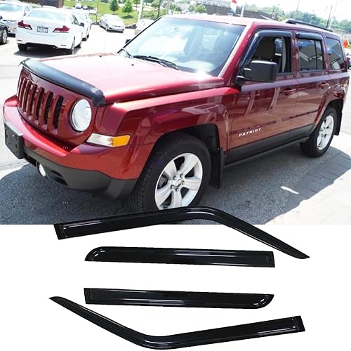 Miniatura 8 de 92054 Deflector de ventilación de viento para ventana lateral, 2 piezas, estilo de montaje exterior, color humo oscuro, bonito juego de protectores