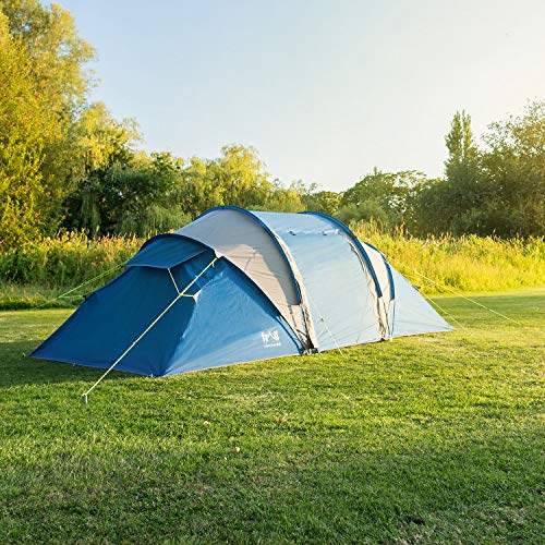 Trail Hartland 4 Man 2 Room Tent With Living Area and Awning, 3000mm Waterproof Rating, Tunnel Tent with Dark Zone Bedroom Technology, Family Camping, Bag Included (420cm x 210cm x 140/115cm) - 8