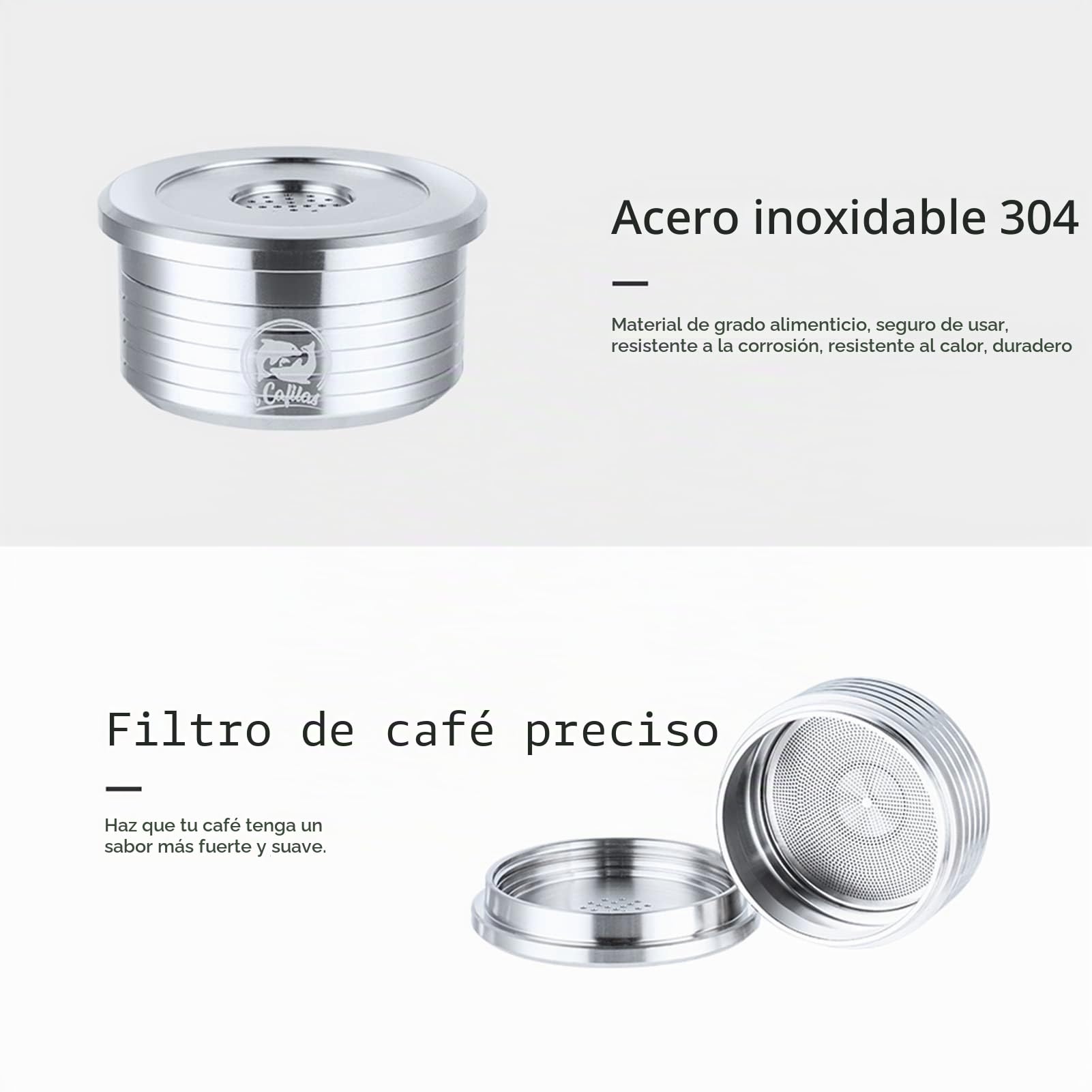 Cápsulas de café Reutilizables de Acero Inoxidable Filtro de Taza de cápsula de café Reutilizable Compatible con Delta Q