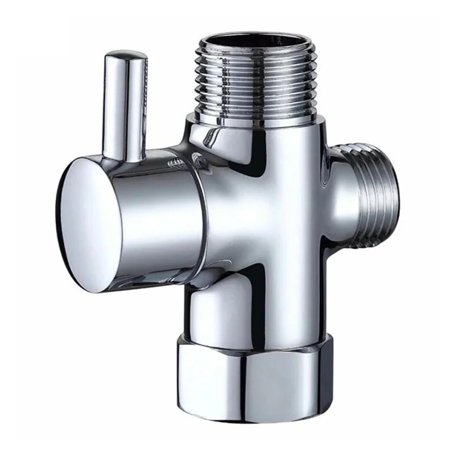 Hose Splitter G1/2in 3Way Diverter Valve T-Adapter Converter Brass Bathroom Shower Faucet Water Splitter for Bathroom