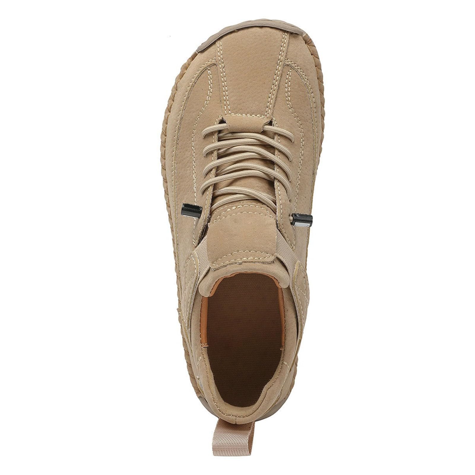 Zapatos casuales de ajuste ancho para mujer, ligeros, cómodos, planos, beige, 39 EU