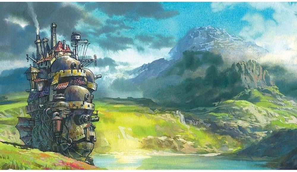 Jqchw Wooden Puzzle Spirited Away Anime Jigsaw Puzzle 1000 Piece Cartoon Howl's Moving Castle Miyazaki Home Puzzle Game Children's Educational Toys Puzzles Stickers Collection Puzzle