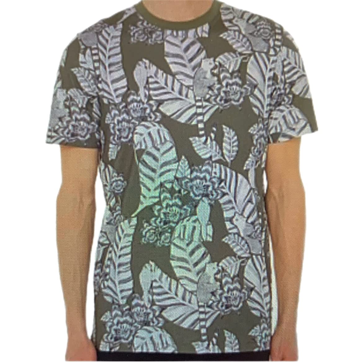 Men's BULSEYE All Over Floral S/S T-Shirt Khaki (3XL)