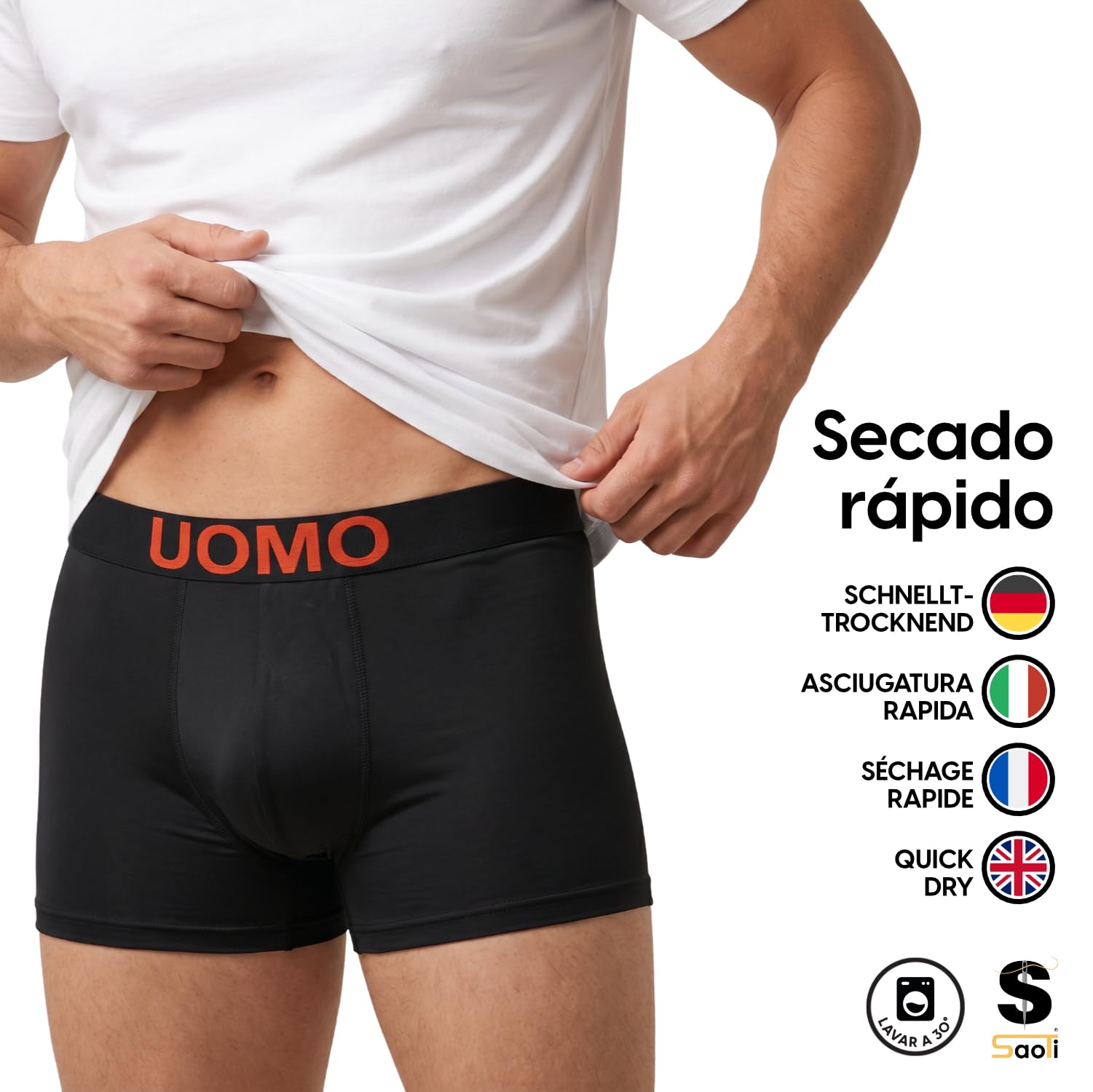 SaoTi 12 Boxer da uomo in microfibra senza cuciture, morbidi e confortevoli, colorati alla moda.