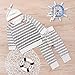 Newborn 3pcs Set Outfit Striped Hoodies with Pocket Top+Striped Long Pants (60(0-3M))