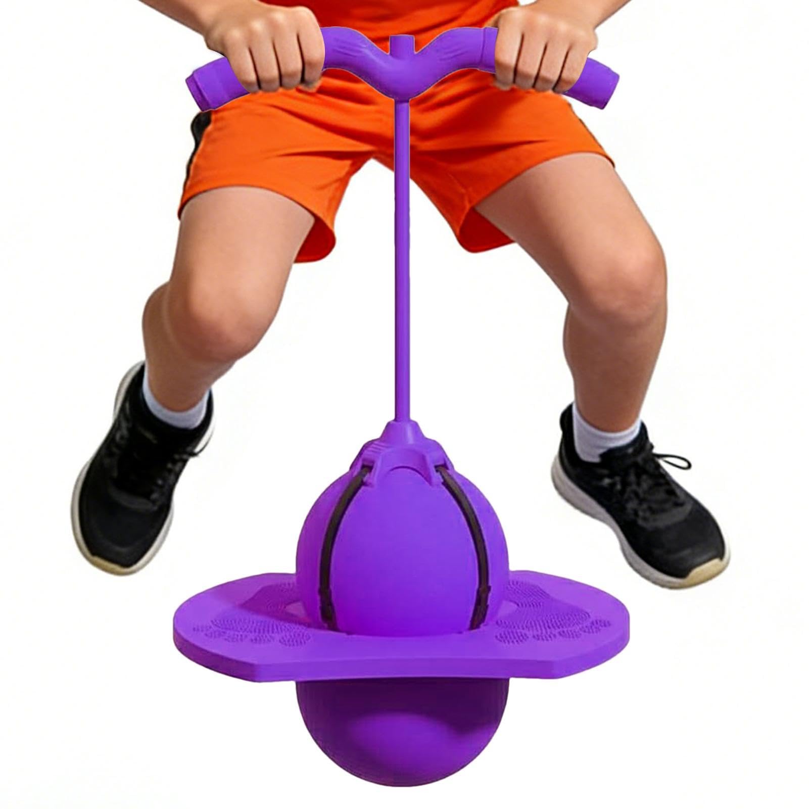 Generico Pallone Per Saltare Con Manico, Palla Per Saltare Antiscivolo, Altezza Regolabile Palla Rimbalzante, Giocattolo Rimbalzante Per Bambini Ragazzi Adulti Allenamento Equilibrio Esterno Interno