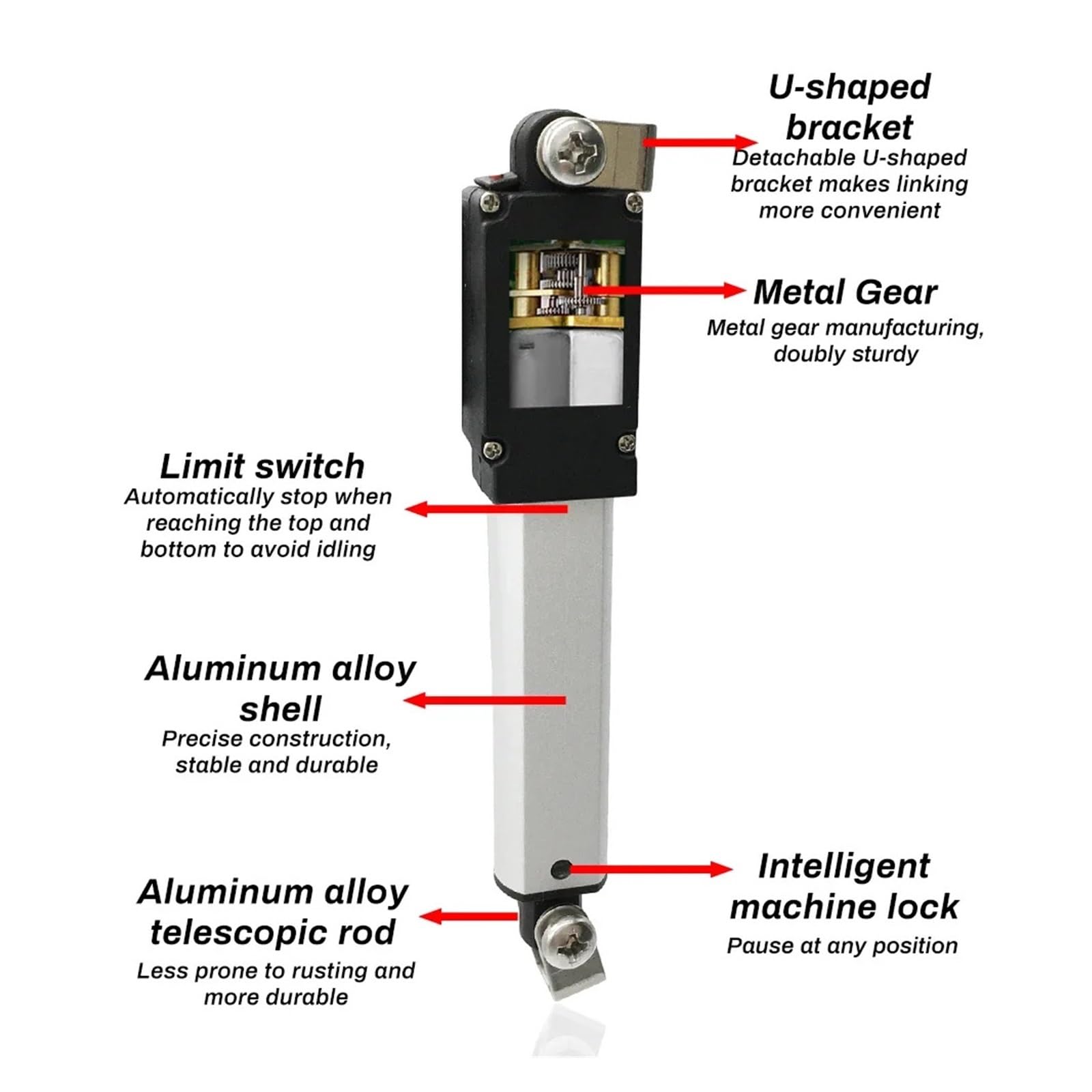 Attuatore di spinta micro lineare Dc6v/12v/24v mini cilindro elettrico corsa 10-200mm per controlli automazione robotica