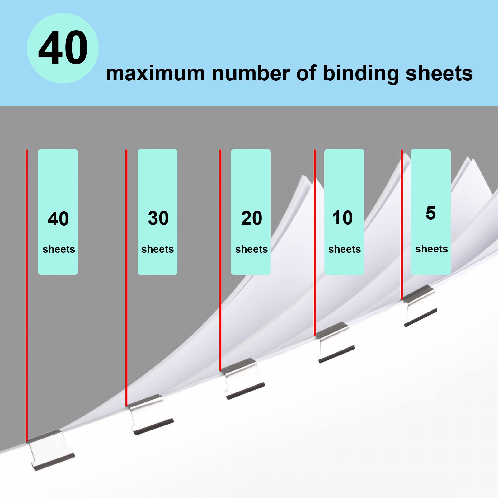 100 bunte Binder-Clips, funktioniert mit Muschel-Clip-Spendern, 40 Blatt Kapazität für Zuhause, Lebensmittelverpackung, Befestigung von losen Blättern, Papier, Schule, Schreibtisch, Büro