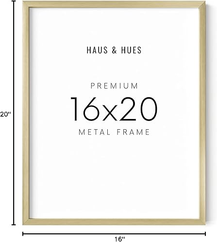 Miniatura 7 de Haus and Hues Portarretratos dorados de 16 x 20 pulgadas, juego de 1 portarretratos metálicos de 16 x 20 pulgadas, marcos de póster dorados de 16 x