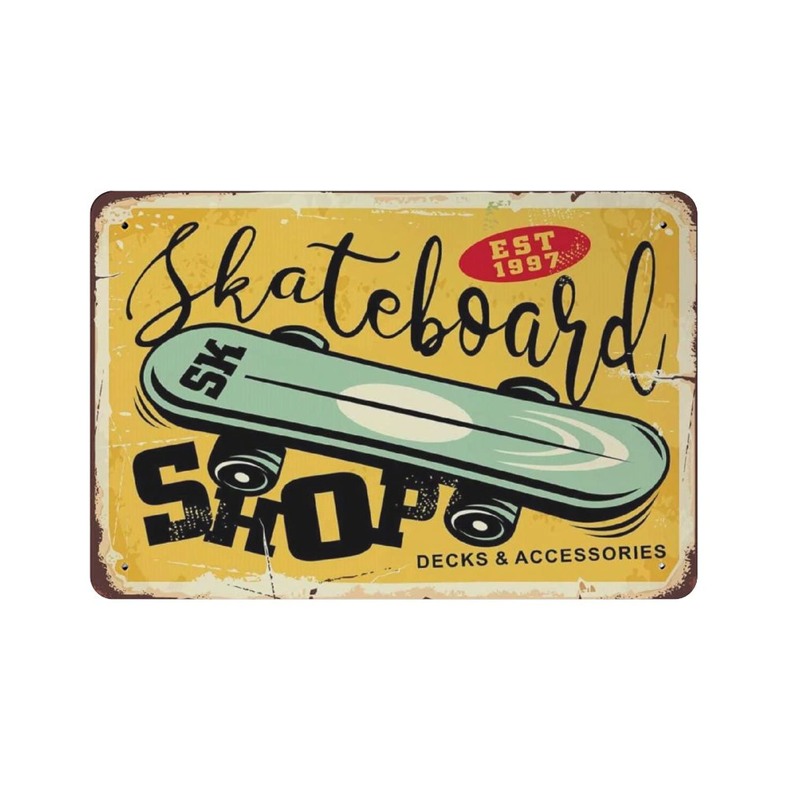 Metal Tin Sign Skateboarding Vintage Tin Poster Metal Sign Wall Decoration Country Kitchen Home Garage Decor 8"x12"