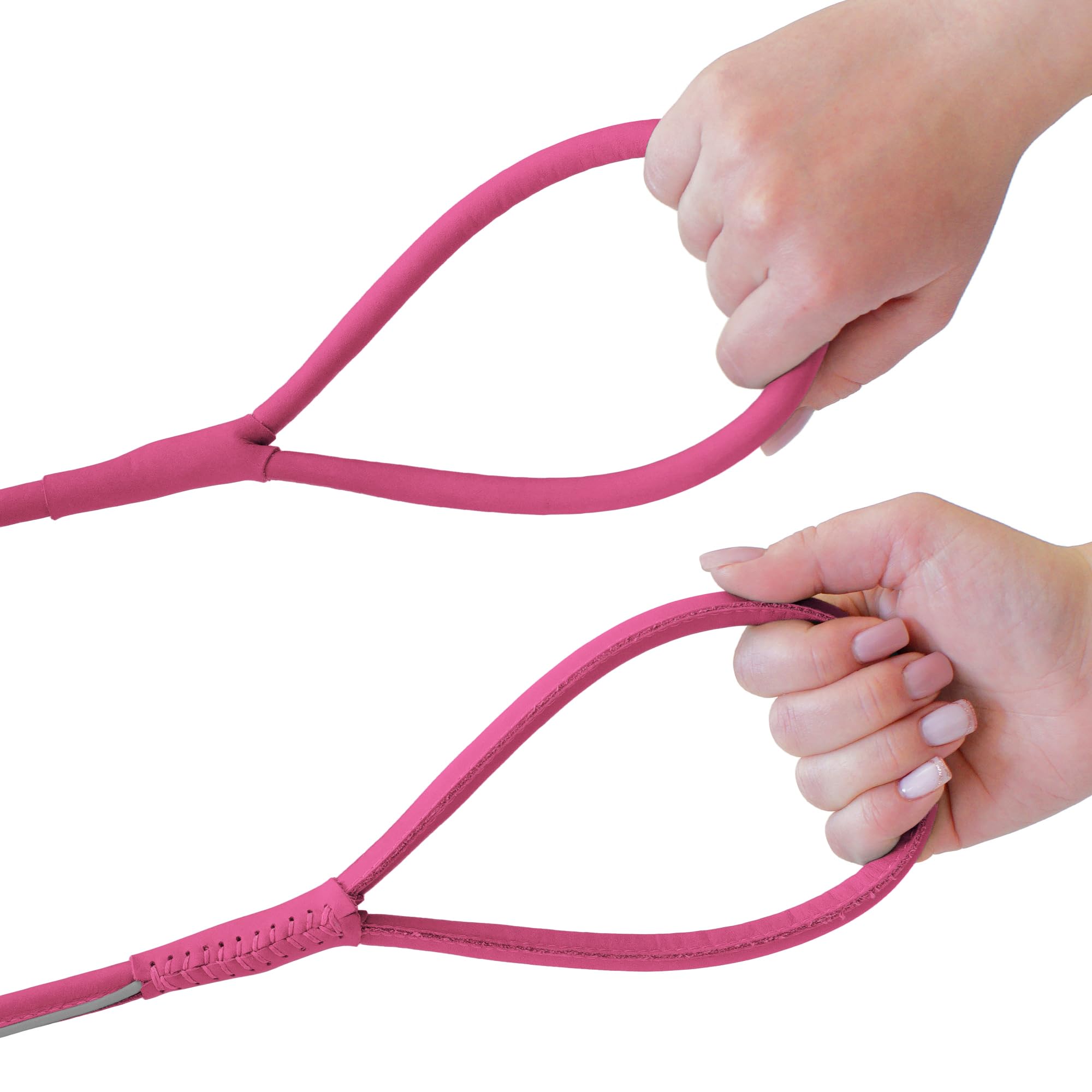 OOPSDOGGY Reflective Rolled Leather Dog Leash 6 ft Durable Dogs Lead for Small Medium Large Dogs (Pink, Small) - Image 4