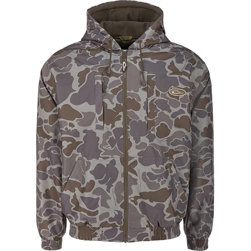 Drake Waterfowl Men's MST Waterproof Full Zip Hunting Warm Fleece Lined Hooded Jacket with 2 Chest Pockets & 2 Hip Pockets