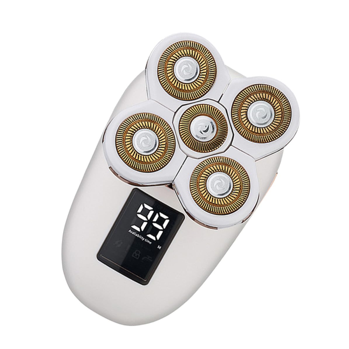 NUOBESTY LCD Haartrimmer Elektrorasierer für Männer mit 600 Mah Akku Weiß Glattes Rasieren und Direkt mit Wasser Reinigbar für Zuhause und Unterwegs