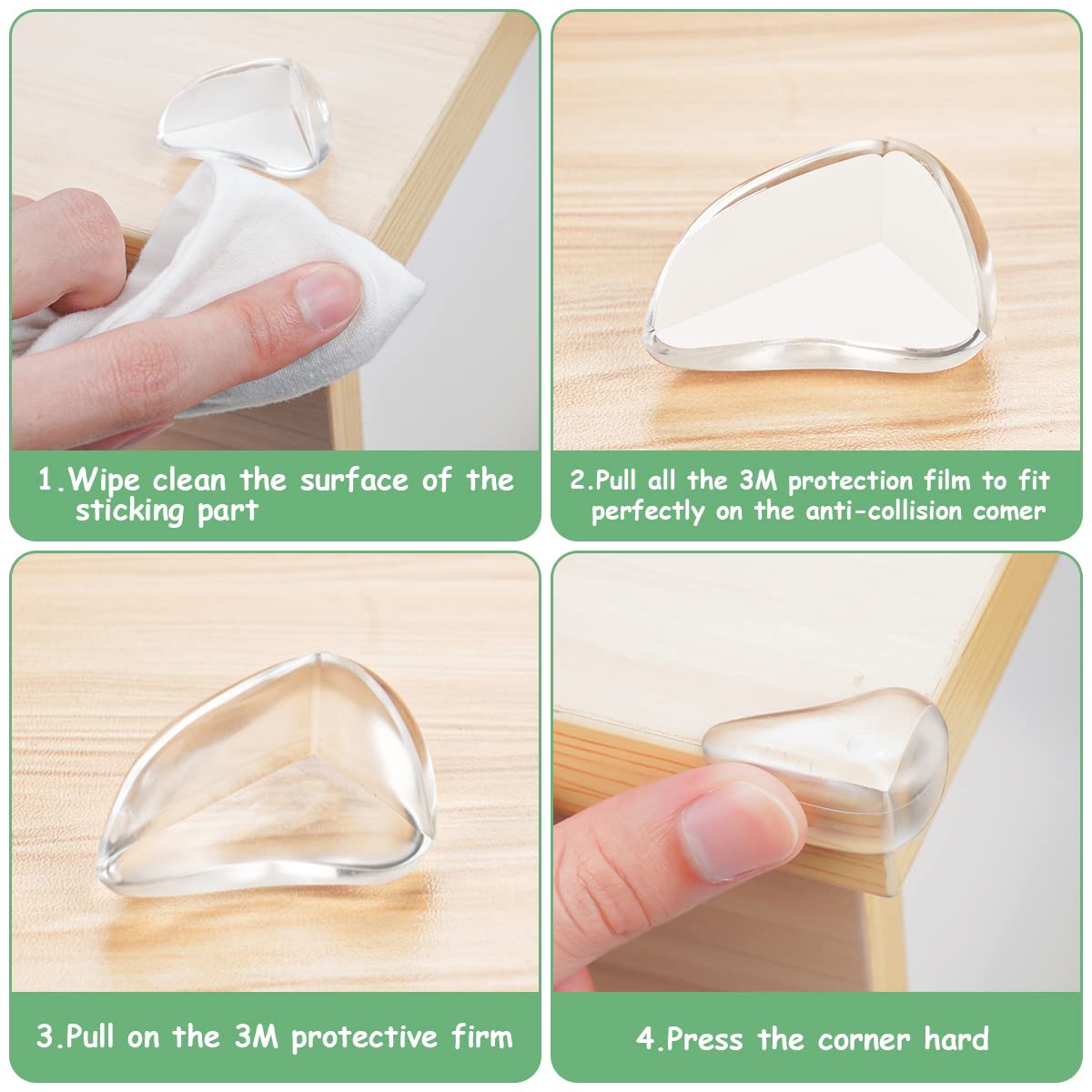 Vicloon Protections Coin de Table pour Bébé,8PCS Protection d'angle Meuble Transparent Forte Force D'adhérence pour Protéger Votre Bébé des Coins Pointus des Meubles (8pcs)