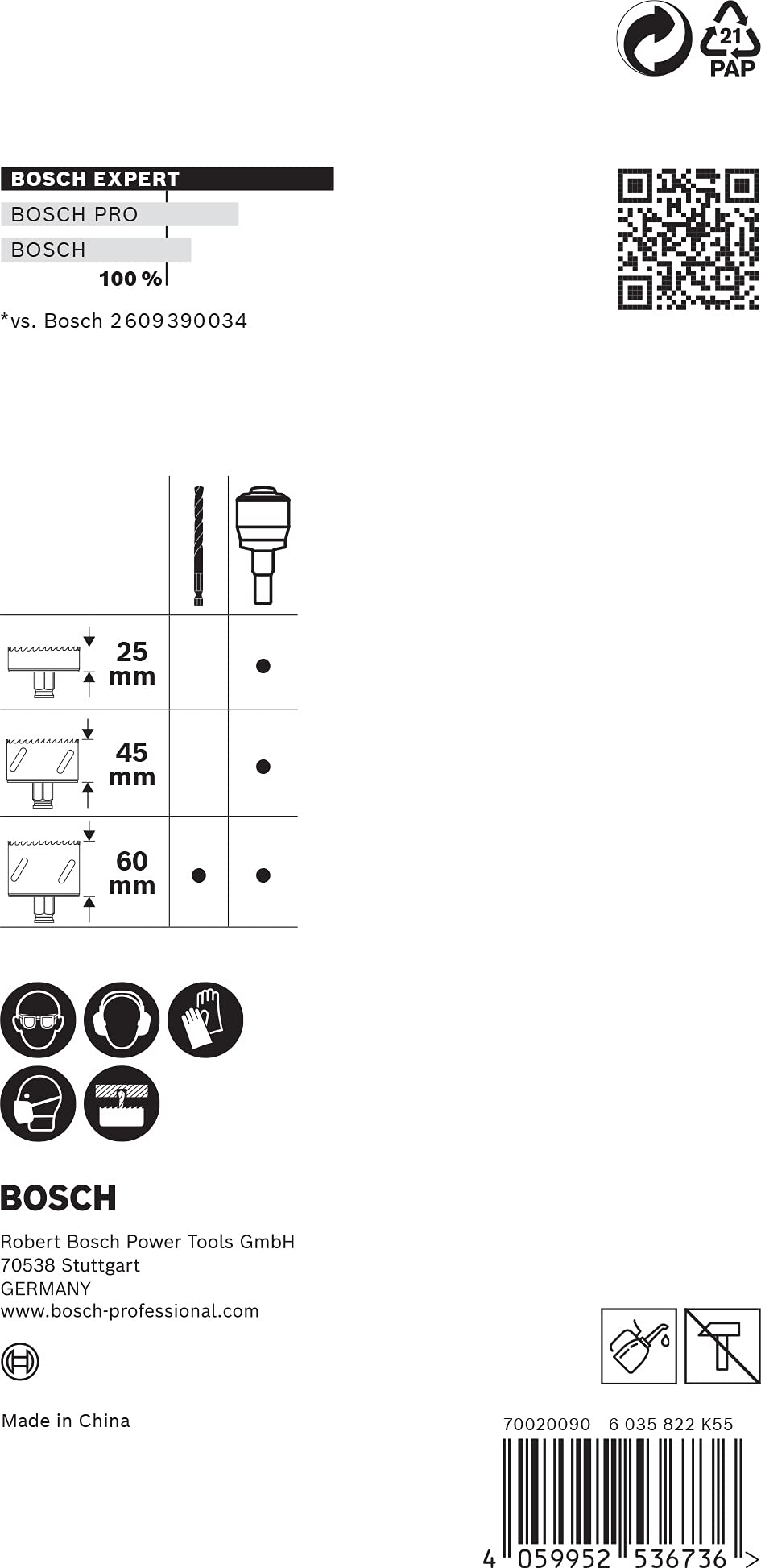 Bosch Professional 2x Adaptadores de sistema para sierra de corona Expert Power Change Plus (accesorios Taladro de impacto rotativo), Black, Adaptadores de sistema para sierra de corona, Ø 7,15 mm