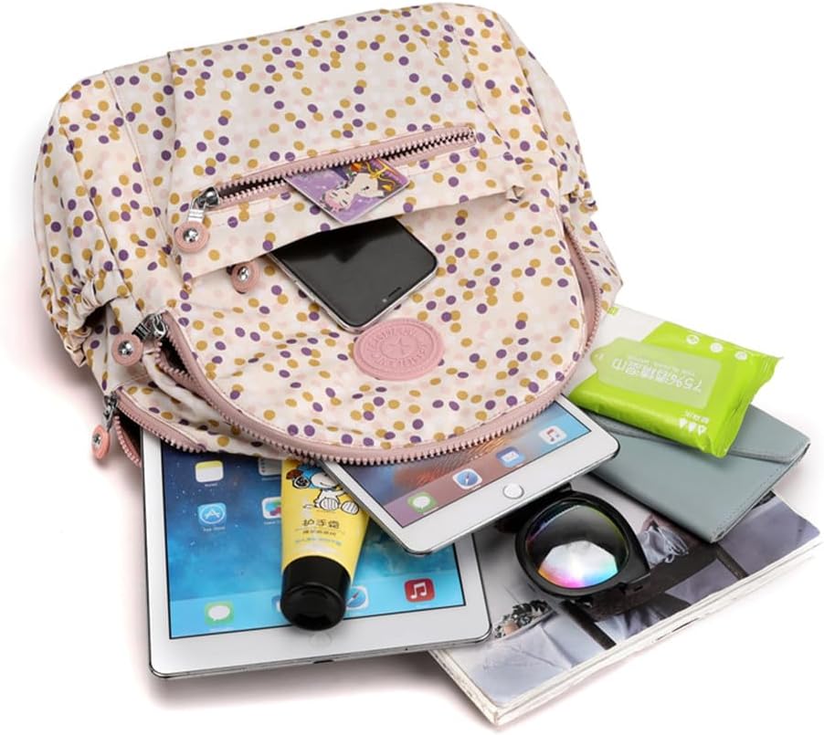 Mini Nylon Women Backpacks,11L Small Ladies backpacks Casual Lightweight Women Shopping Travel Daypack (A-Leave Navy) - Image 5