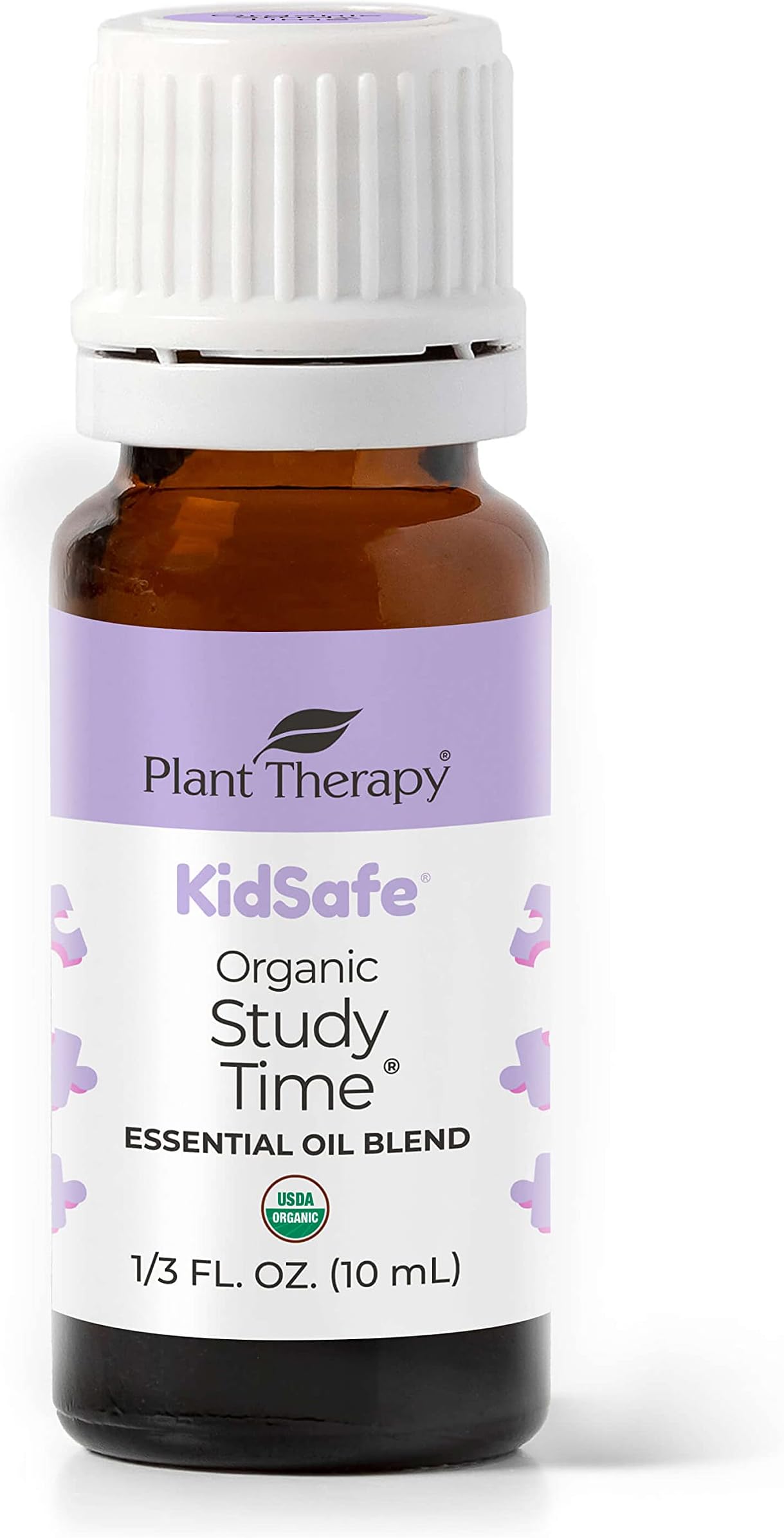 Plant Therapy KidSafe Organic Study Time Essential Oil Blend for Focus, Mind Calming, Concentration Blend for Kids 100% Pure, Undiluted, Natural Aromatherapy, Therapeutic Grade 10 mL (1/3 oz)USDA Organic