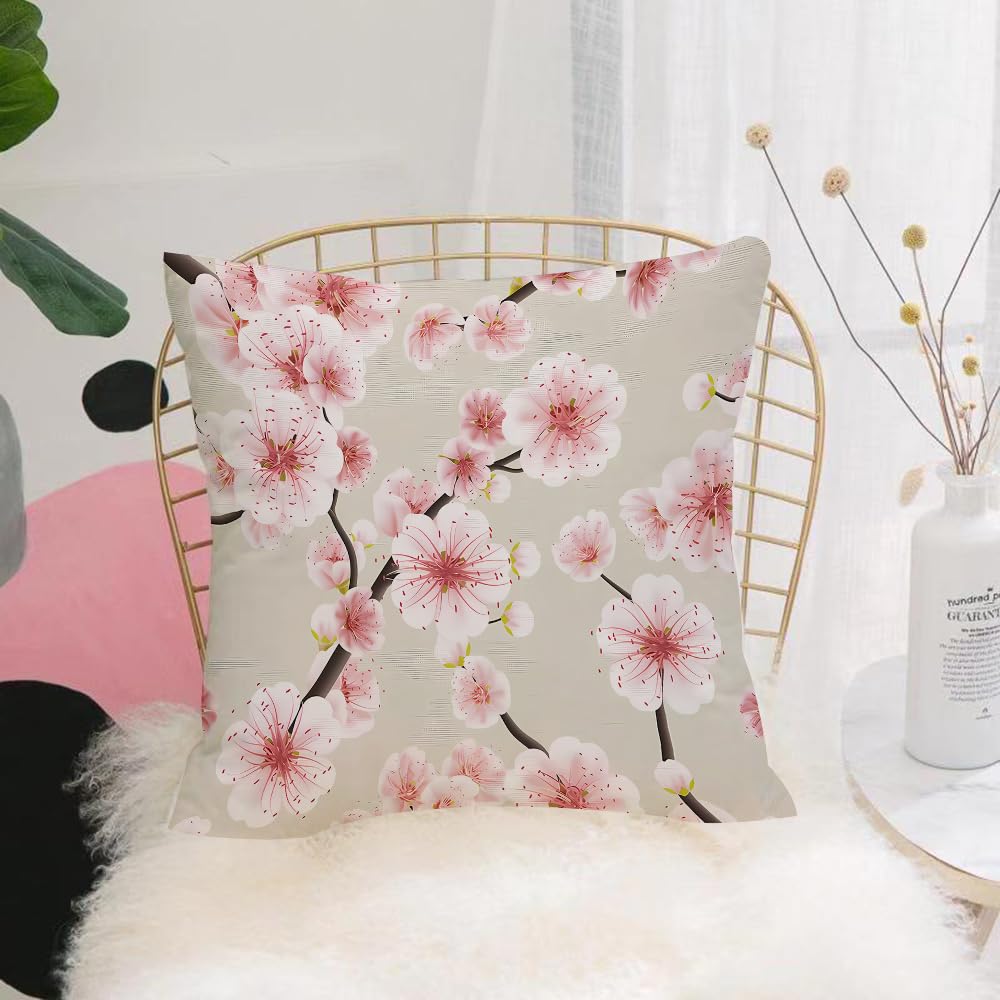 Hyosxw Seamless Background Pattern Of Pink Sakura B - A7 Cushion Cover,Throw Pillow Case Home Decorative For Living Room Bedroom Sofa Chair 18X18 Inch,Seamless Background Pattern Of Pink Sakura Blossom Or Japanese Flowering Cherry,Pillowcase 45X45cm