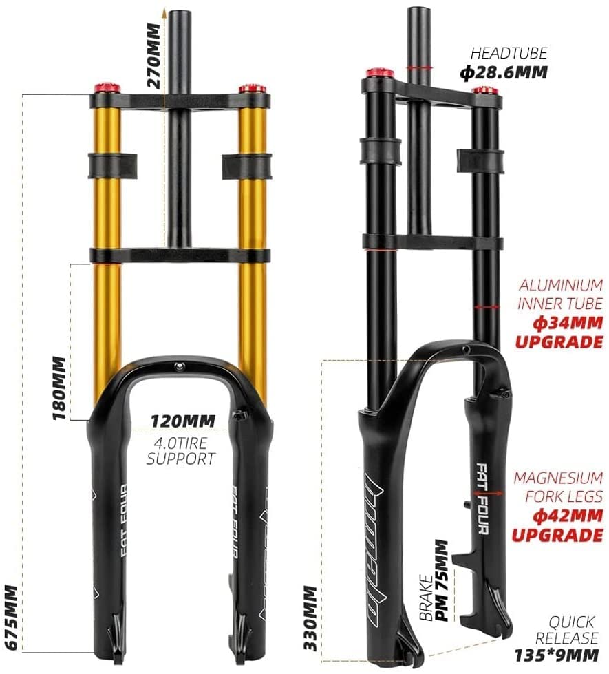 Amazon.co.jp: 20インチバイクファットフォーク、4.0