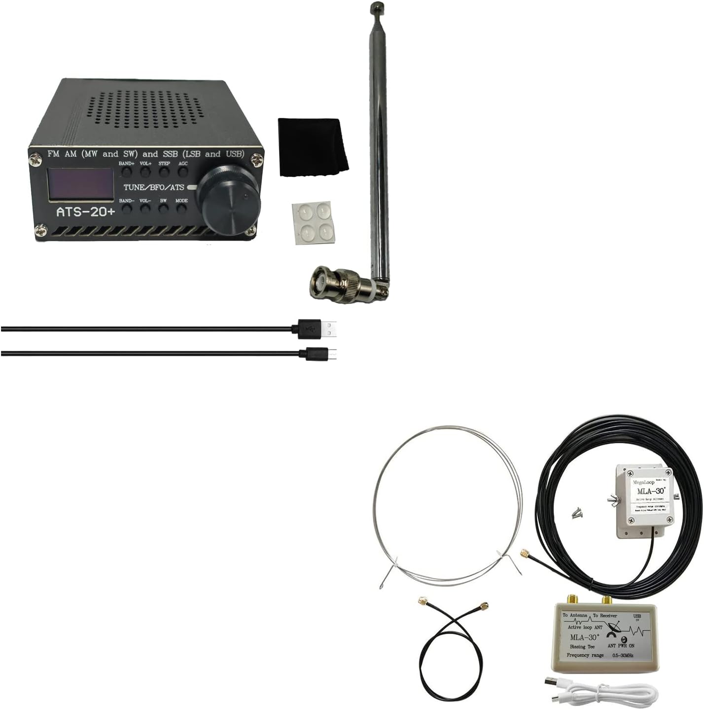 GOOZEEZOO Si4732 ATS20+ Portable Shortwave Radio & MLA30