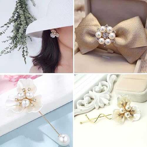 Pearl Embellishments,21Pcs Rhinestone Pearl Buttons Pearl Brooch Pearl Pendants For Craft Wedding Bouquet,Jewelry Making,Clothes Bags Shoes Decoration #TOP5